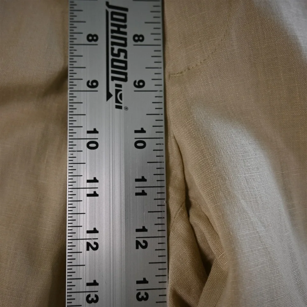 Pronto Uomo 36x30 Beige Khaki 100%‎ Linen Flat Front Straight Mens Pants